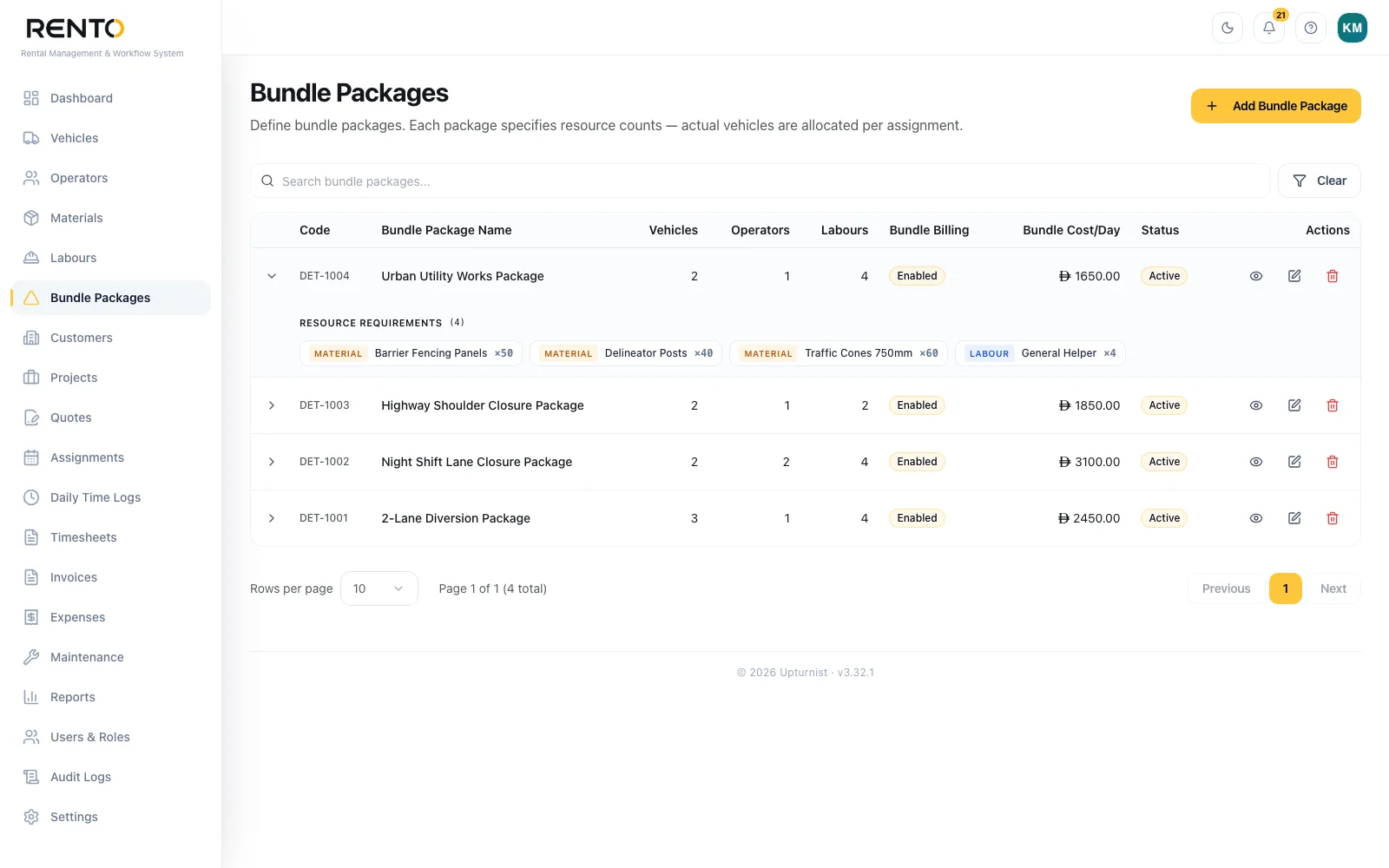 Bundle packages